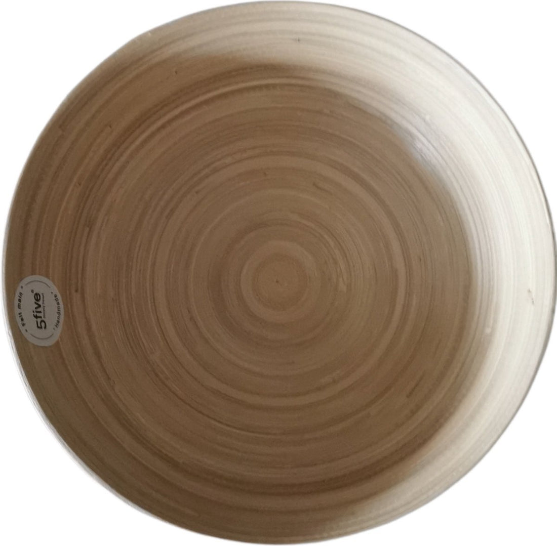 Saladier/plats de service - bambou - beige - D25 cm