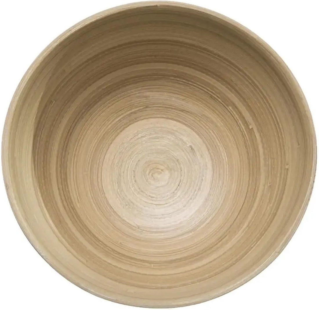 Saladier/plats de service - bambou - beige - D25 cm