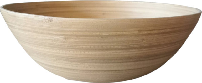 Slakom/serveer schaaltjes - bamboe - beige- D25 cm