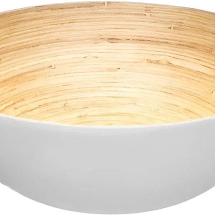 Slakom/serveer schaal - bamboe - wit- D25 cm
