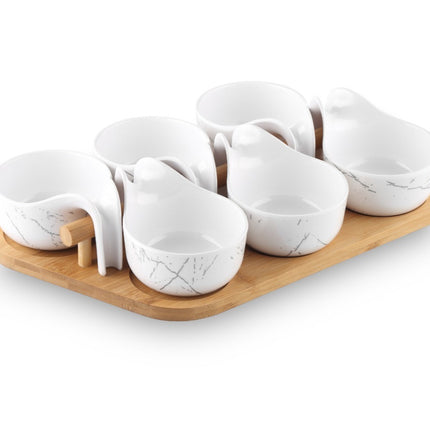 Serveerplank schaaltjes set van Melamine kommetjes