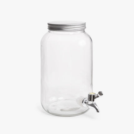 Set van 5 – 3L Karaf met Anti-Druppelkraan + 4 Glazen (390ml) – Ideaal voor Frisdranken, Limonade & Sappen – Stijlvol Servies voor Feesten, BBQ’s en Buitenlunch