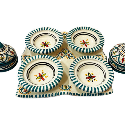 Set met 4 kleine tajine’s groen