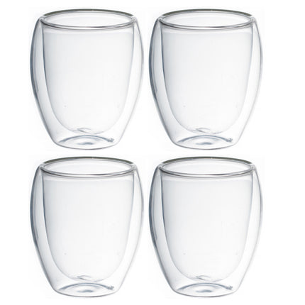 Dubbelwandig  Espresso Kopjes – 80 ML – Set van 4