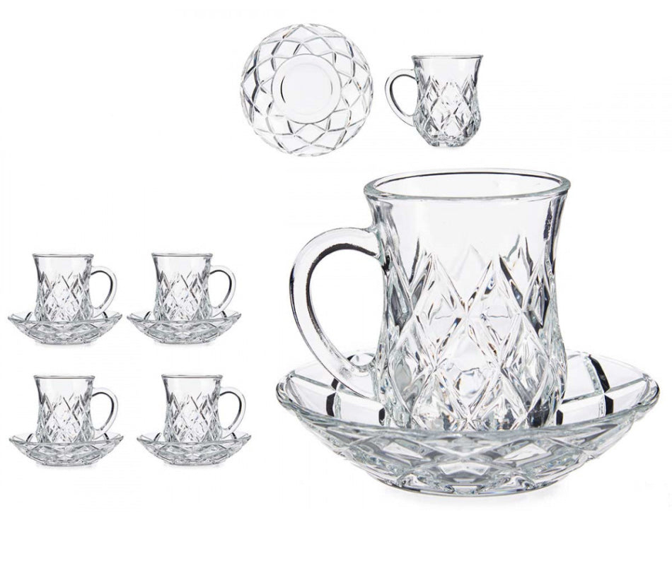 Lot de 4 tasses à thé avec soucoupe 125 ml
