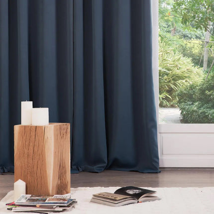 Set van 2 Verduisterende Gordijnen – 135x240 cm – Thunderstorm Blauw – Geluiddempend & Warmtewerend – Met Ringen