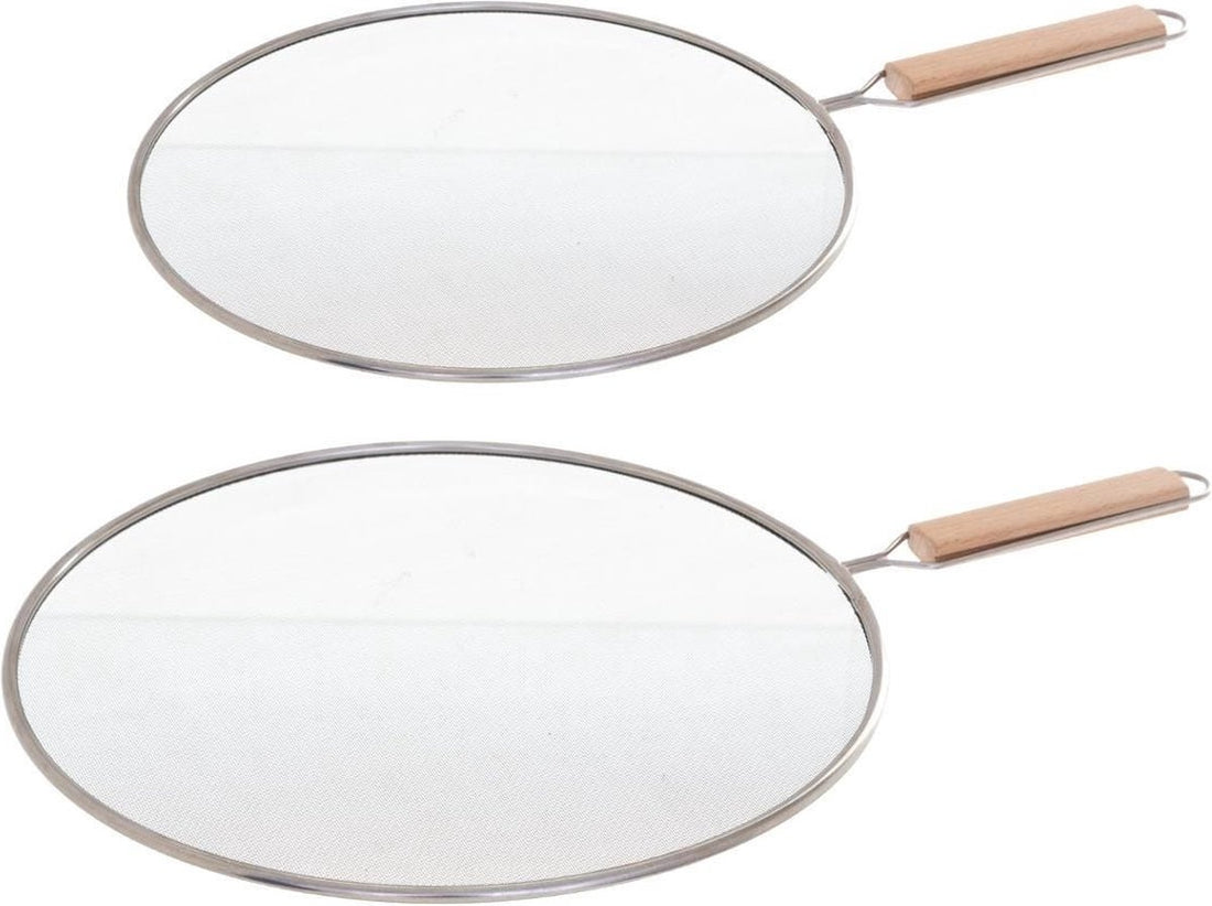 Secret de Gourmet spatdeksel RVS, set van 2 – afgietdeksel voor pannen 25-28 cm