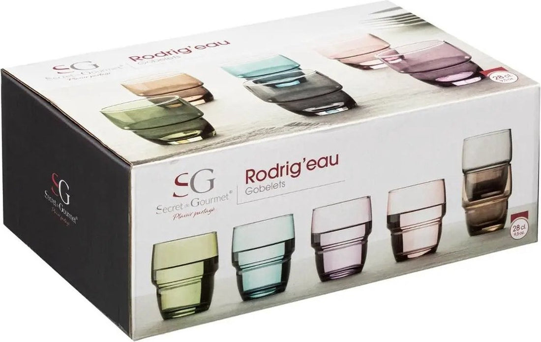 Lot de 6 verres à eau/jus empilables 280 ml