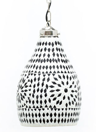 Mozaïek hang lamp zwart & wit