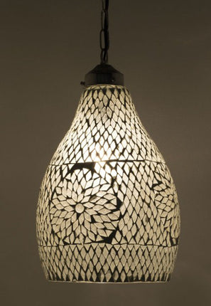 Mozaïek lamp transparant & wit Bohemian