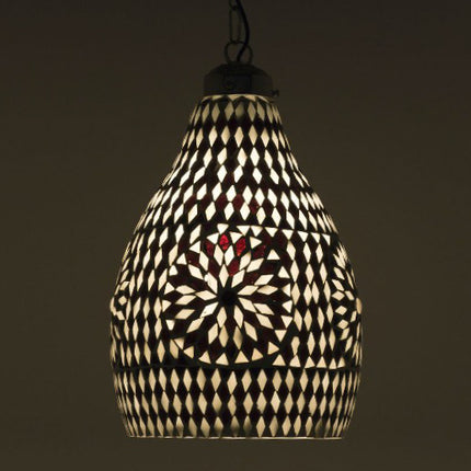 Mozaïek hang lamp zwart & wit