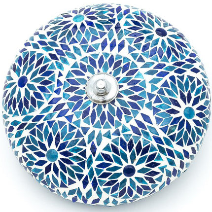 Oosterse plafondlamp mozaiek blauw 24 cm