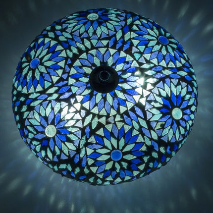 Oosterse plafondlamp mozaiek blauw 24 cm