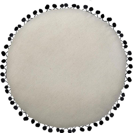 Sierkussen Rond - Mandala - Zwart-Wit - Diameter 40 cm