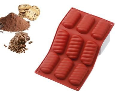 Siliconen bakvorm Langwerpig cakevorm 9 vormpjes