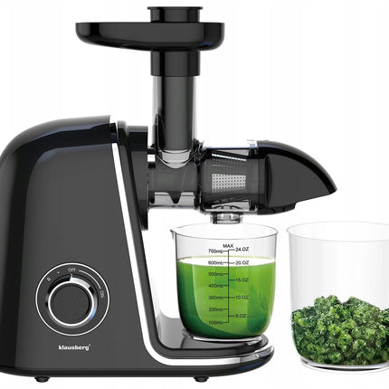 Klausberg Slow Juicer – 150W - 700ml | Groenten en Fruitpers – Met Pulpreservoir