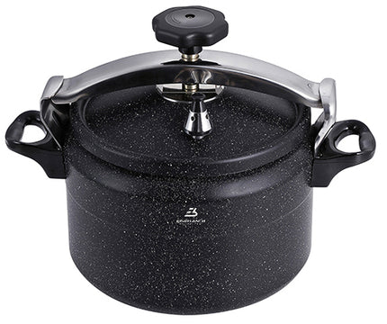 Zwarte snelkookpan 8 liter met anti-aanbak marble coating