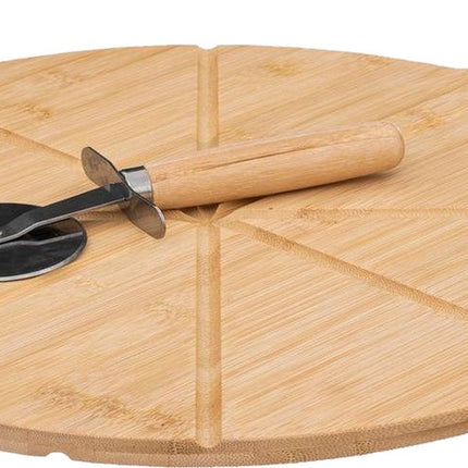 Pizza Snijplank met Pizzames - Hout - Ø 37cm