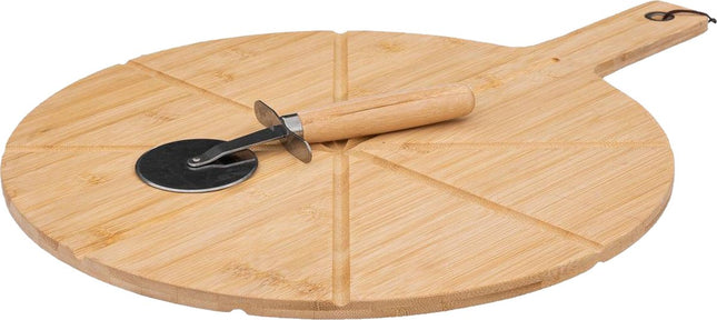 Pizza Snijplank met Pizzames - Hout - Ø 37cm