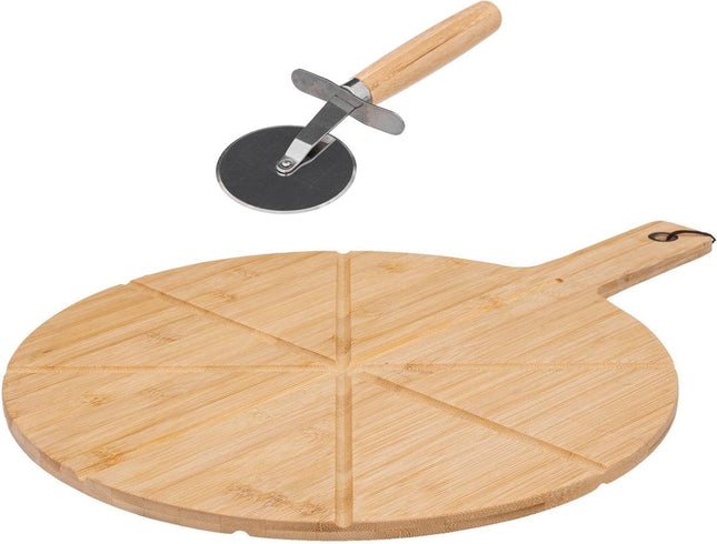 Pizza Snijplank met Pizzames - Hout - Ø 37cm