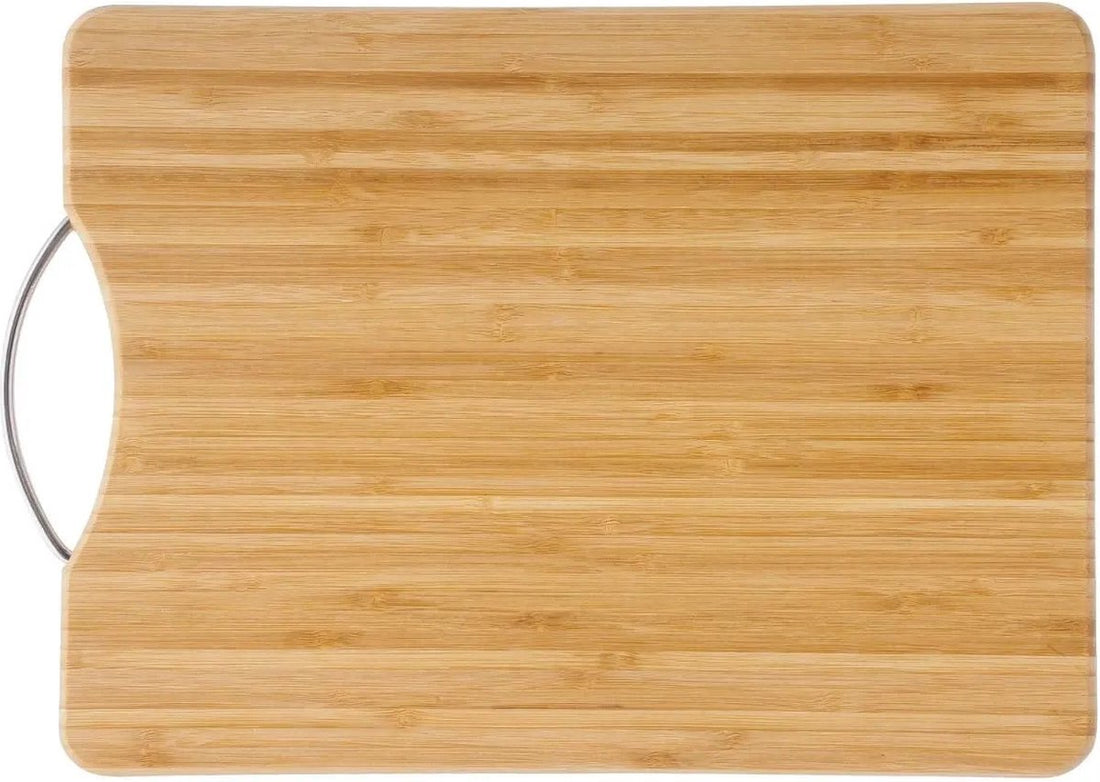Planche à découper en bambou avec anse métallique 30 x 20 cm - Planche de service - Planche à pain