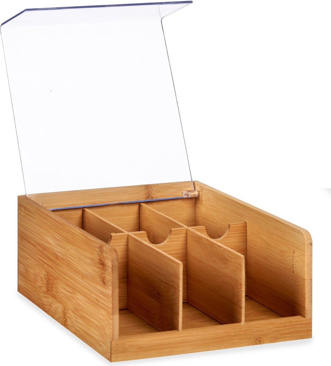 Boîte de tri 6 compartiments - bois - marron - 22x20x10 cm - Boîte de rangement