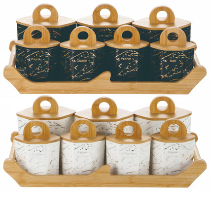 Porselein specerijen set Marmerlook