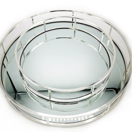 Spiegeldienblad rond zilver