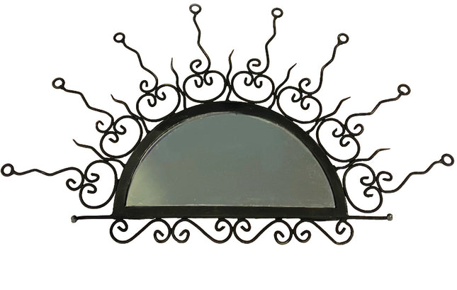 Marokkaanse smeedijzeren wandspiegel halve maan