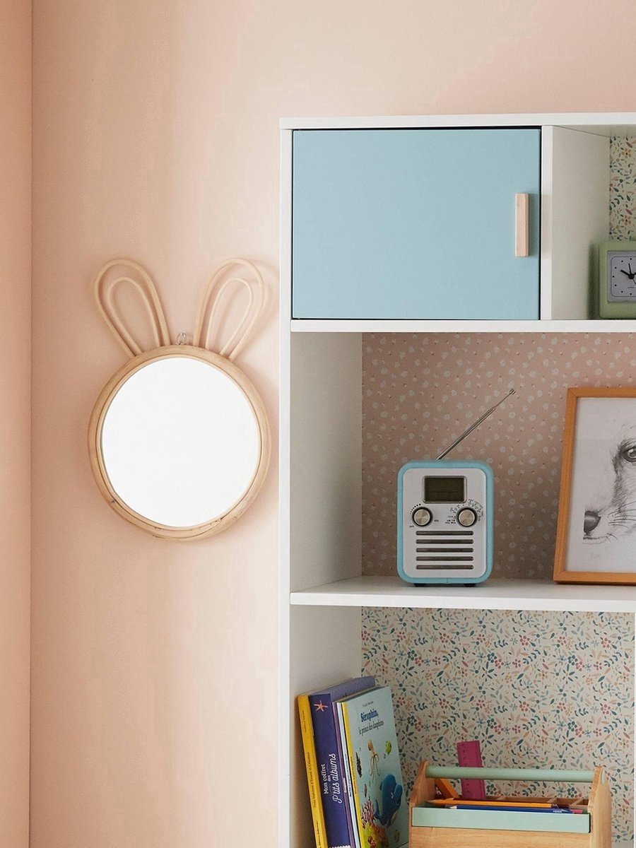 Rabbit mirror nursery wall decoration 24 x 2.2 x 38 cm