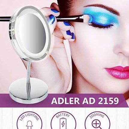 Make up spiegel - Spiegel met verlichting - 3x vergroting - 15 centimeter - Zilver
