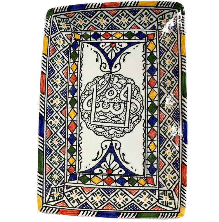Plat rectangulaire en faïence Fès 32X21CM