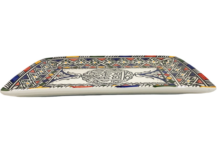Plat rectangulaire en faïence Fès 32X21CM