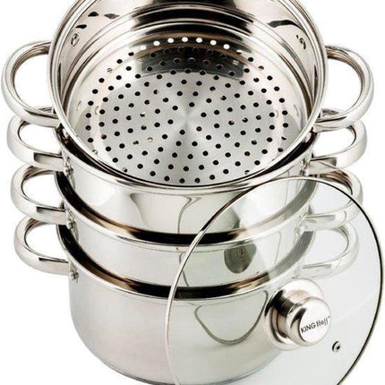Kinghoff 3320 stoompan - Ø24 cm - rvs - alle warmtebronnen - 5 delig