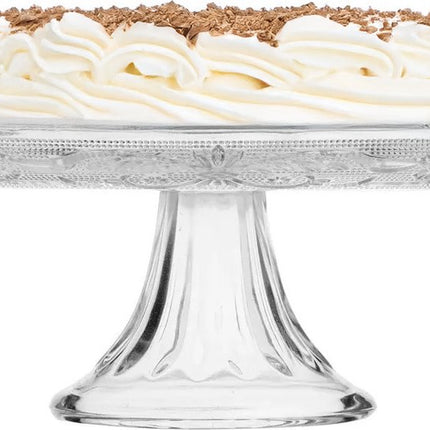 Taartplateau Renaissance - glas - 9 x 29 cm - op voet - gebakjes serveren en presenteren