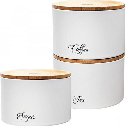 Klausberg 7507 - stapelbare voorraad potten - koffie, thee, suiker - wit
