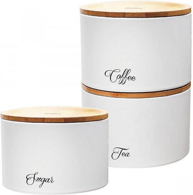 Klausberg 7507 - stapelbare voorraad potten - koffie, thee, suiker - wit