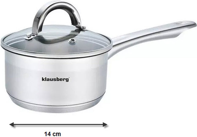 Steelpan met deksel - sauspan - 14 cm - 1 liter