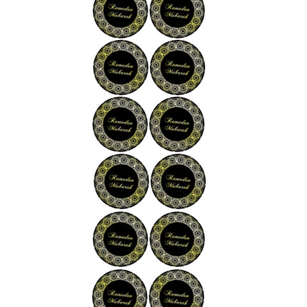 Ramadan Mubarak Stickers - Zwart-goud