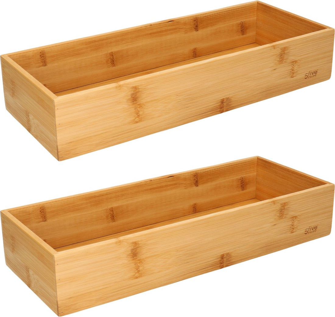 Secret de Gourmet bestekbakken Tidy Smart – bamboe, 2 stuks, 38 x 8 x 7 cm