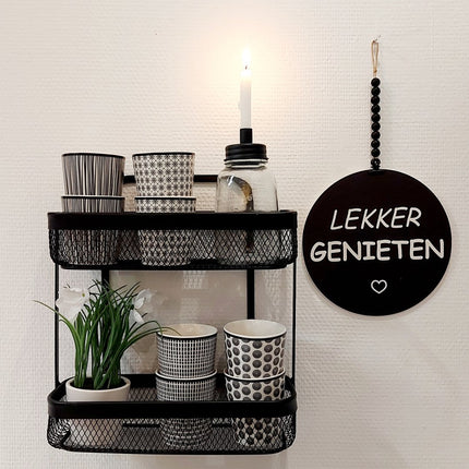 Stylingrek keuken zwart voor mokken en kruiden