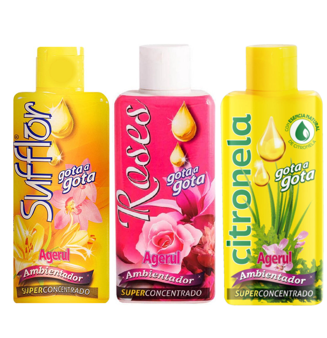 Agerul Gota a Gota luchtverfrisser – mixpakket met 3 geuren, 3 x 125 ml