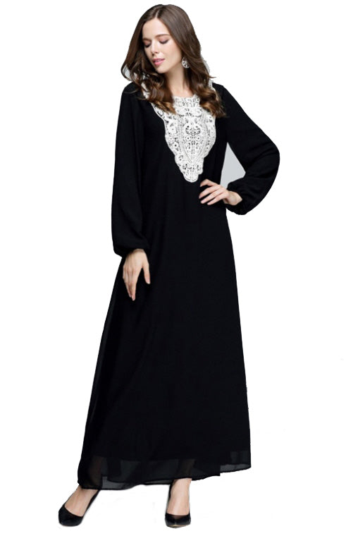 Chiffon-Spitzen-Abaya