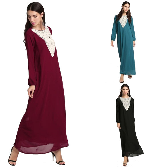 Chiffon-Spitzen-Abaya