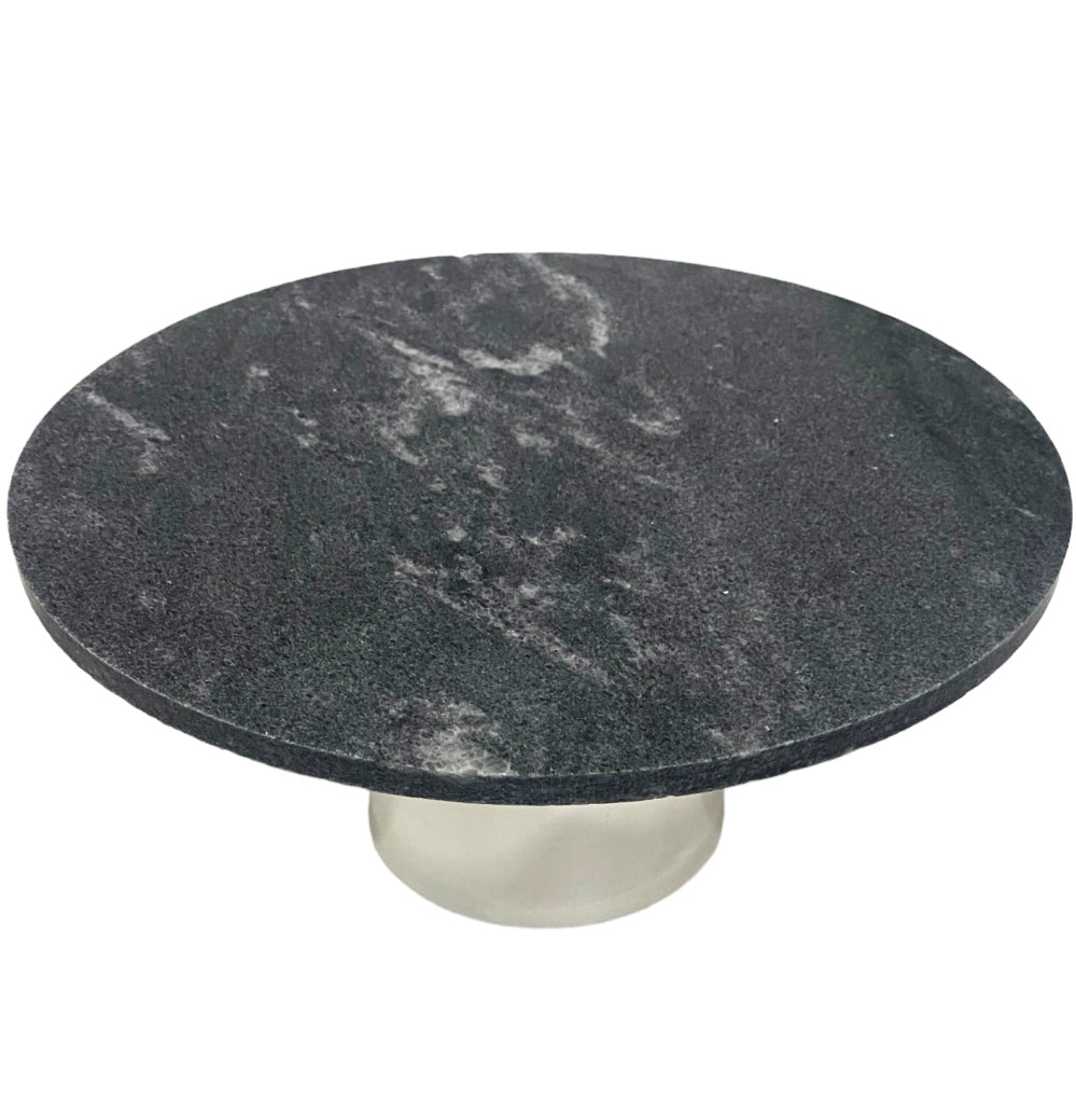 Présentoir à gâteaux rond Marbre Ø 30 cm-noir
