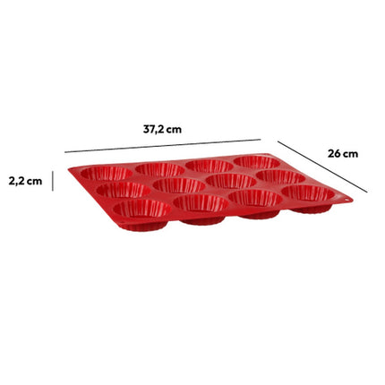 Taartvormen siliconen 37,2 x 26 x 2,2cm voor 12 taartjes