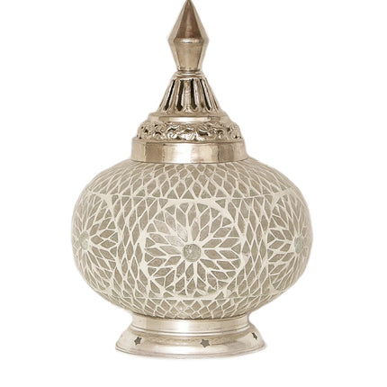 Oosterse mozaïek tafellamp Ø23cm Pompoen zwart-wit