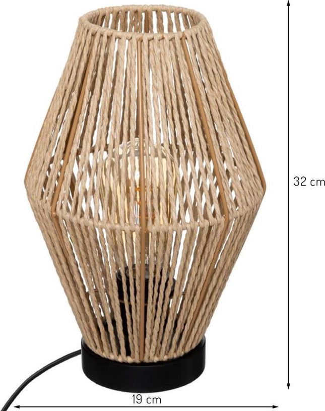 Sfeervolle tafellamp 32 cm beige natuurlijk