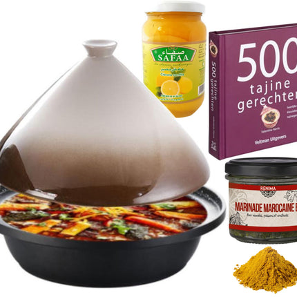 Cuilina tajine pakket -kookboek-kruiden-ingelegde citroenen - cadeau pakket