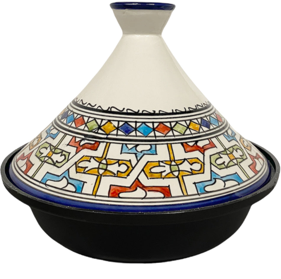Cuilina tajine Fes Ø 30 cm voor inductie – deksel van handbeschilderd keramiek